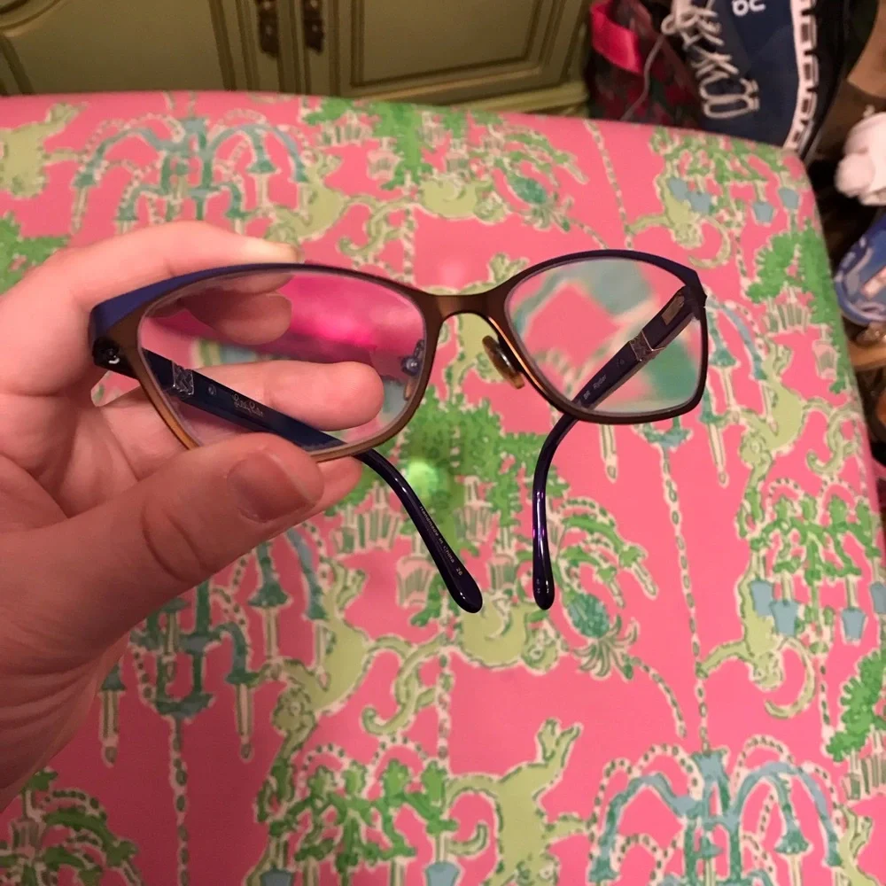 Lilly Pulitzer brown and navy Ryder eyeglasses - Picture 7 of 9